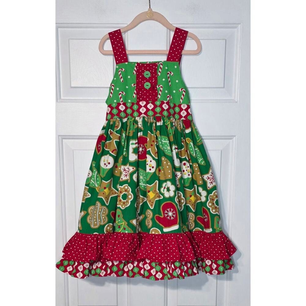 Eleanor Rose Sweet Treats Christmas Meredith Dress Ruffles Size 6/7